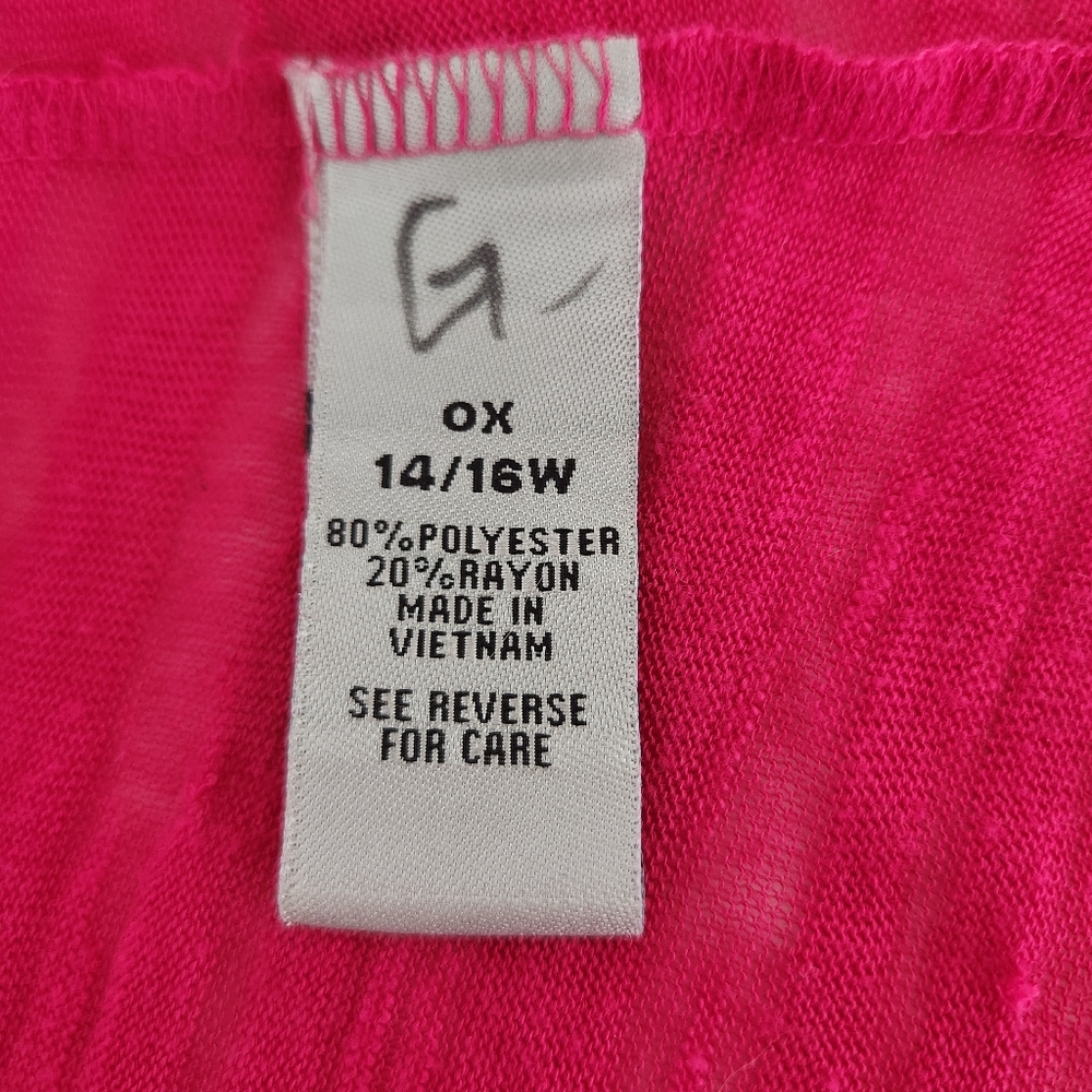 Catherines Womens Open Cardigan Lightweight Sweater Shaw Hot Pink Sheer 0X - Picture 5 of 10